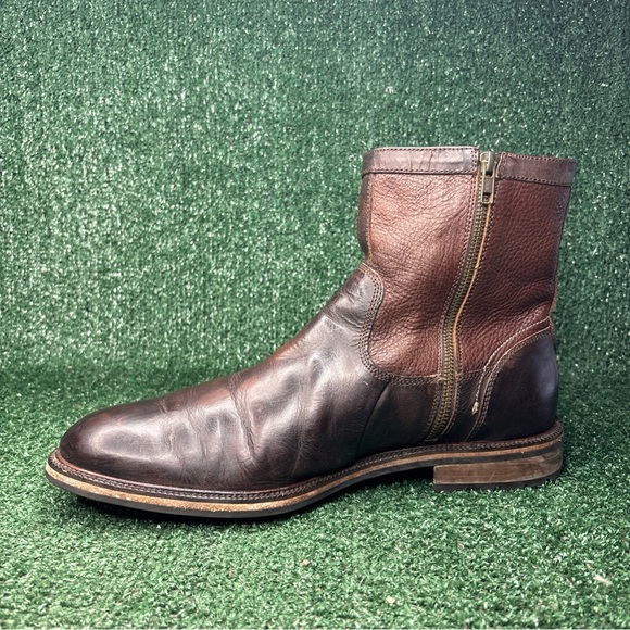 J&M 1850 Johnston & Murphy Brown Leather Shearling Zip Ankle Boot Mens Size 12 M main image 4